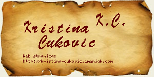 Kristina Ćuković vizit kartica